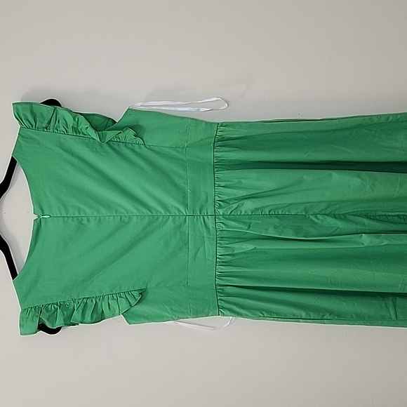 Maggie London Green  V- Neck Sleeveless Solid Maxi  Dress Sz 8 - Picture 10 of 16